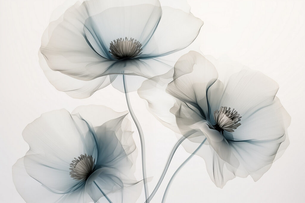 Group of flowers with light blue petals
