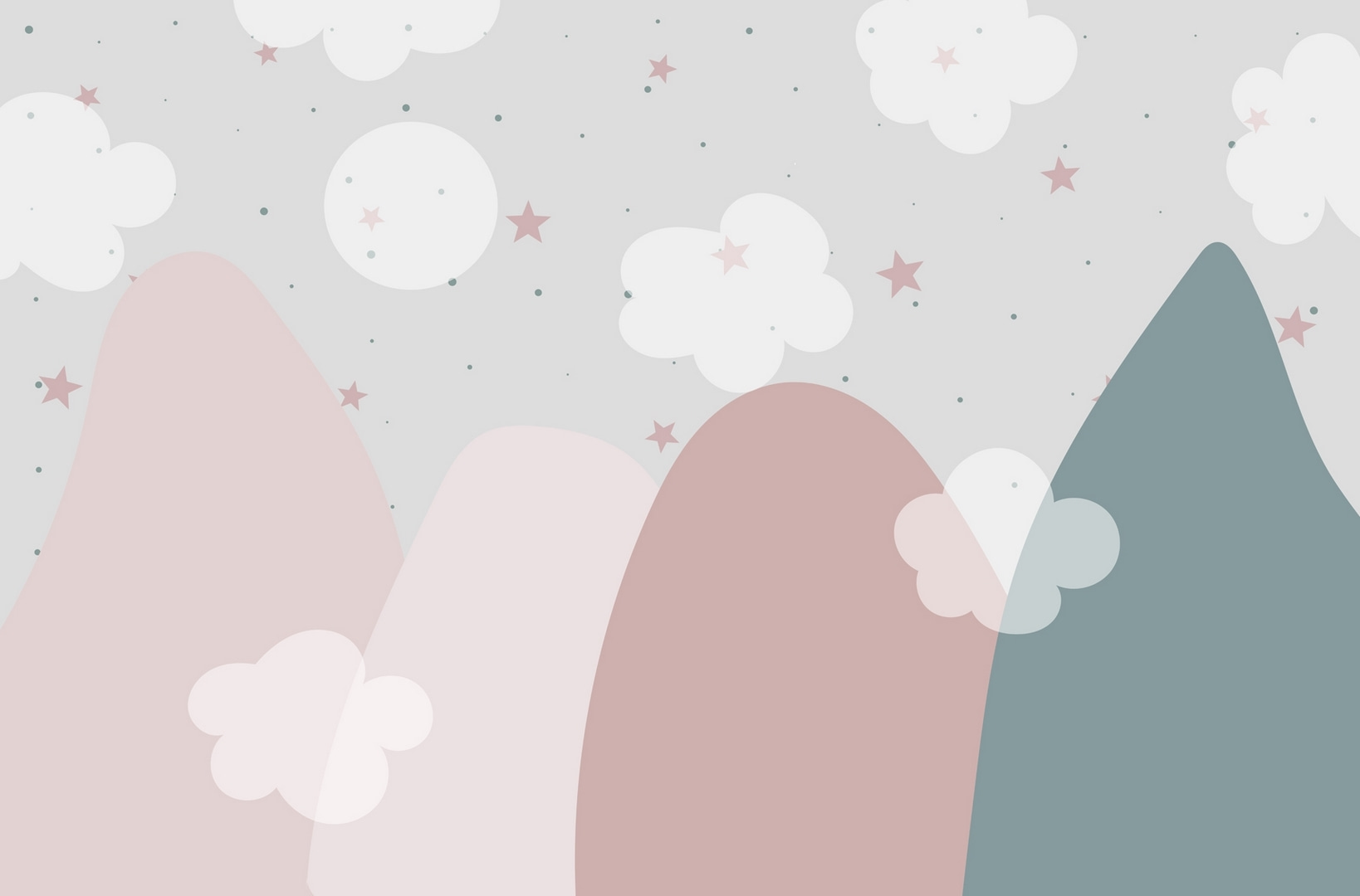 Landscape with clouds and stars Landscape with clouds and stars