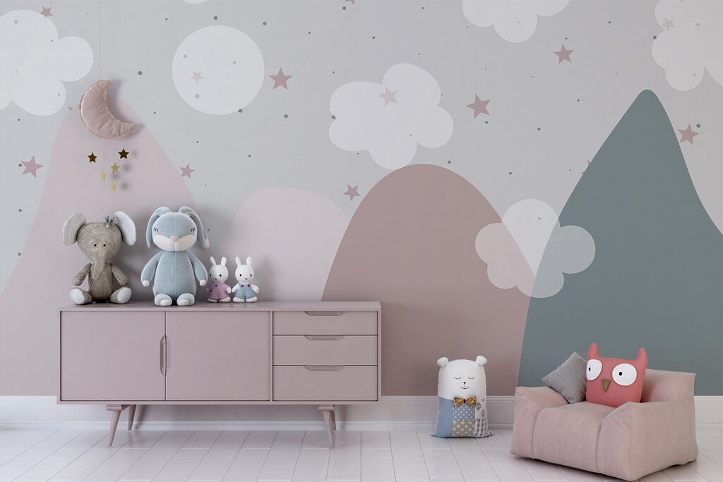 Landscape with clouds and stars Landscape with clouds and stars