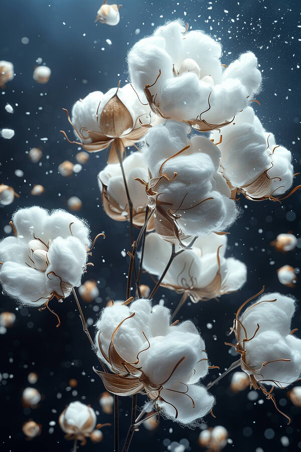 Cotton blossoms in soft motion Cotton blossoms in soft motion