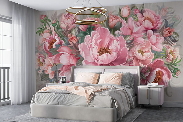 Malerei von rosa Blumen Malerei von rosa Blumen