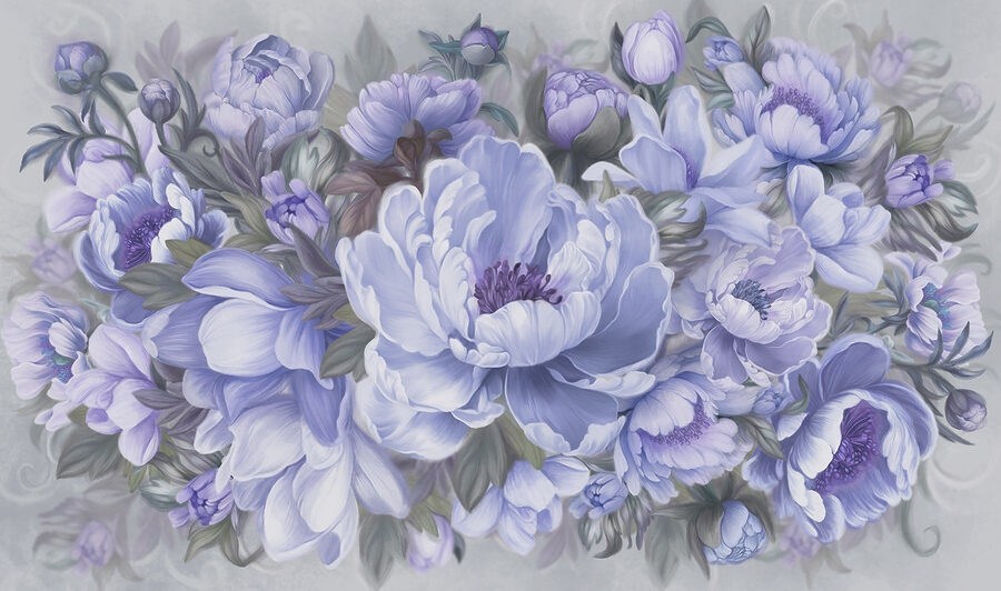 Malerei von Blumen und Blättern Malerei von Blumen und Blättern