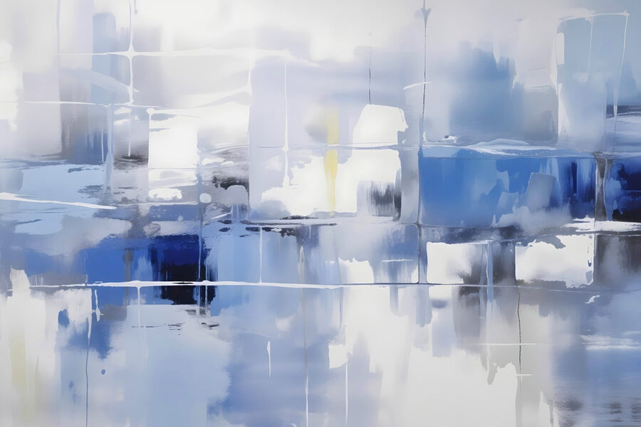 Blaue und weiße Wand