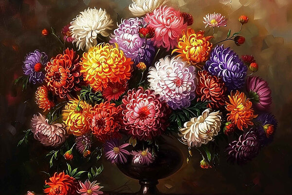 Gemälde von Blumen in einer Vase Gemälde von Blumen in einer Vase
