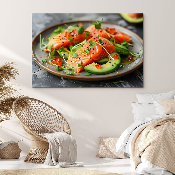 Teller mit Essen auf einem Tisch Teller mit Essen auf einem Tisch