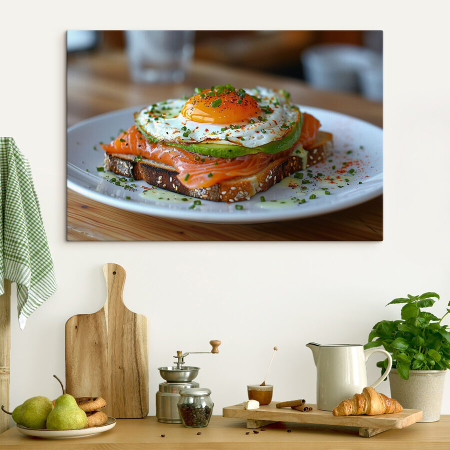 Wandbilder Teller mit Essen darauf