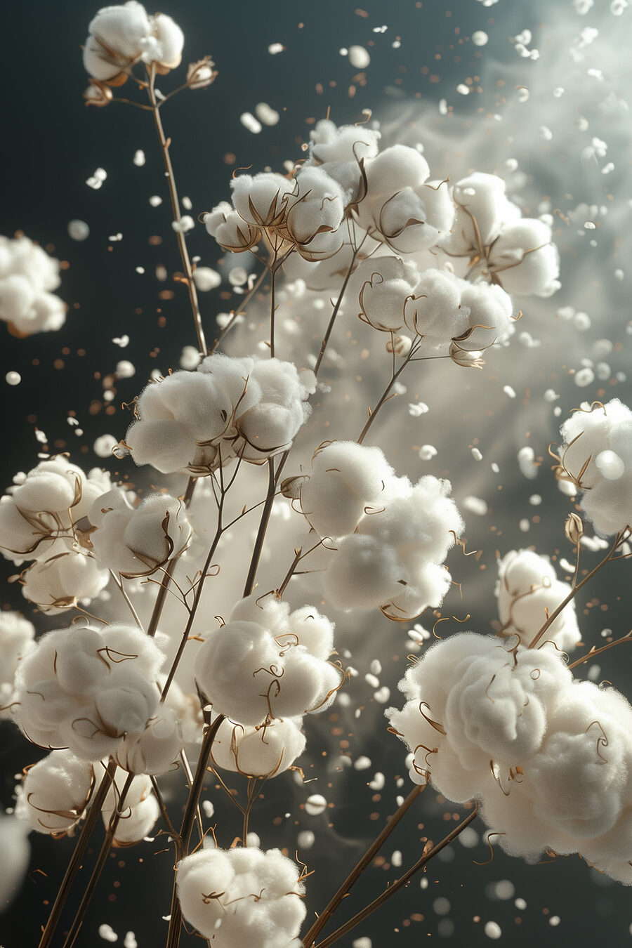 Flauschige Blüten tanzen in der Luft Flauschige Blüten tanzen in der Luft