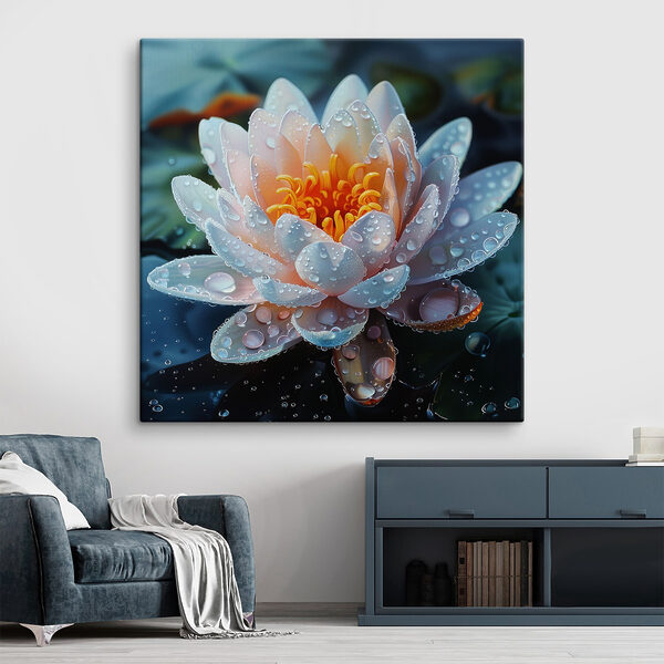 Weiße Blume mit Wassertropfen darauf Weiße Blume mit Wassertropfen darauf