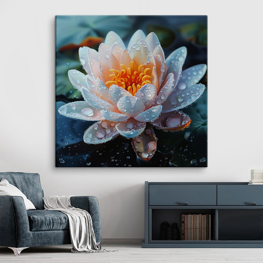 Weiße Blume mit Wassertropfen darauf Weiße Blume mit Wassertropfen darauf