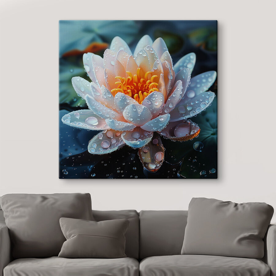 Weiße Blume mit Wassertropfen darauf Weiße Blume mit Wassertropfen darauf