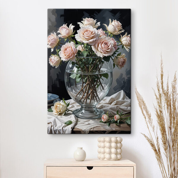 Vase mit Blumen und Wasser Vase mit Blumen und Wasser