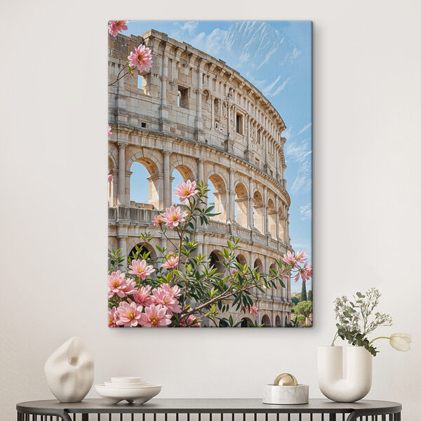 Gebäude mit Bögen und Blumen Gebäude mit Bögen und Blumen