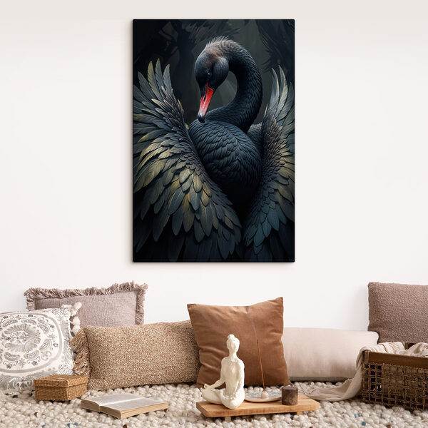 Schwarzer Schwan mit rotem Schnabel Schwarzer Schwan mit rotem Schnabel