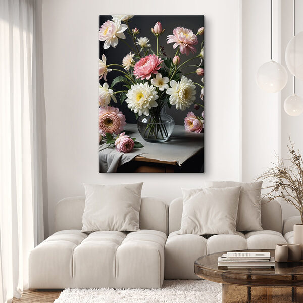 Vase mit Blumen auf einem Tisch Vase mit Blumen auf einem Tisch