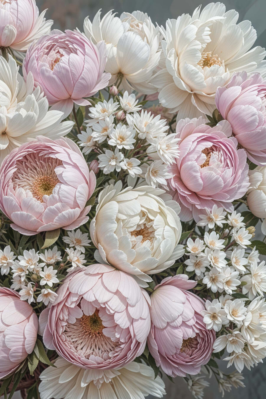 Gruppe von Blumen in einem Strauß
