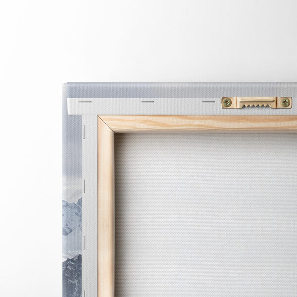 Snowy mountains with a winding road