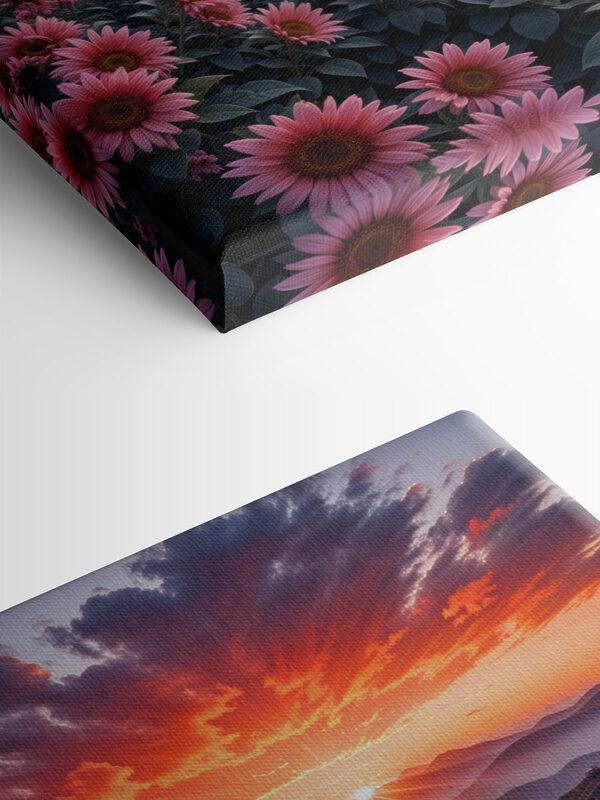 Tal mit Blumen und einem Fluss Tal mit Blumen und einem Fluss