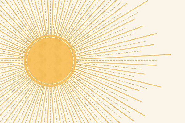 Sonne mit Linien und Punkten Sonne mit Linien und Punkten