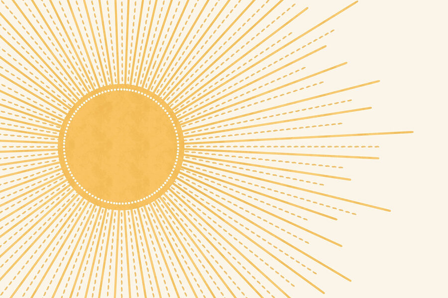 Sonne mit Linien und Punkten