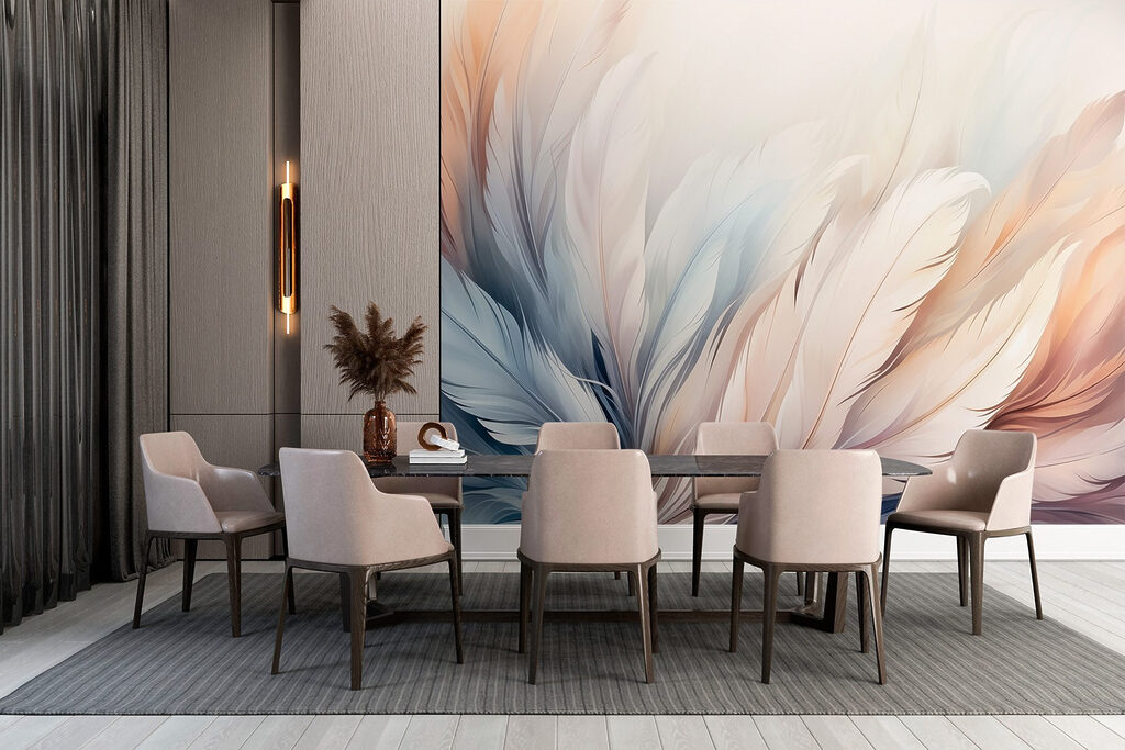 Delicate hues of soft feather textures