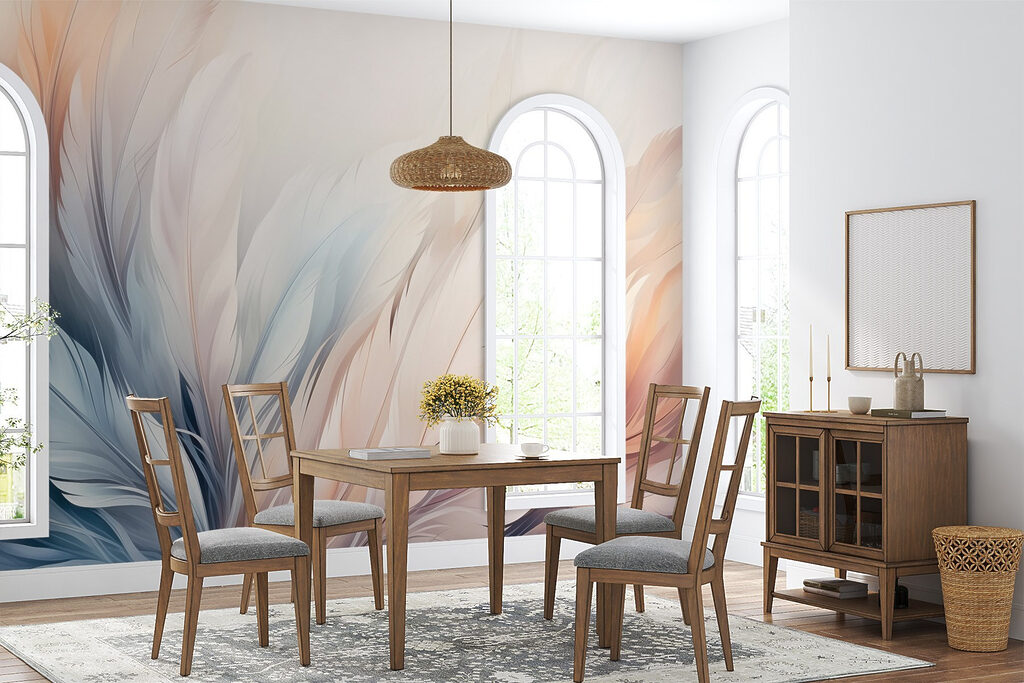 Delicate hues of soft feather textures