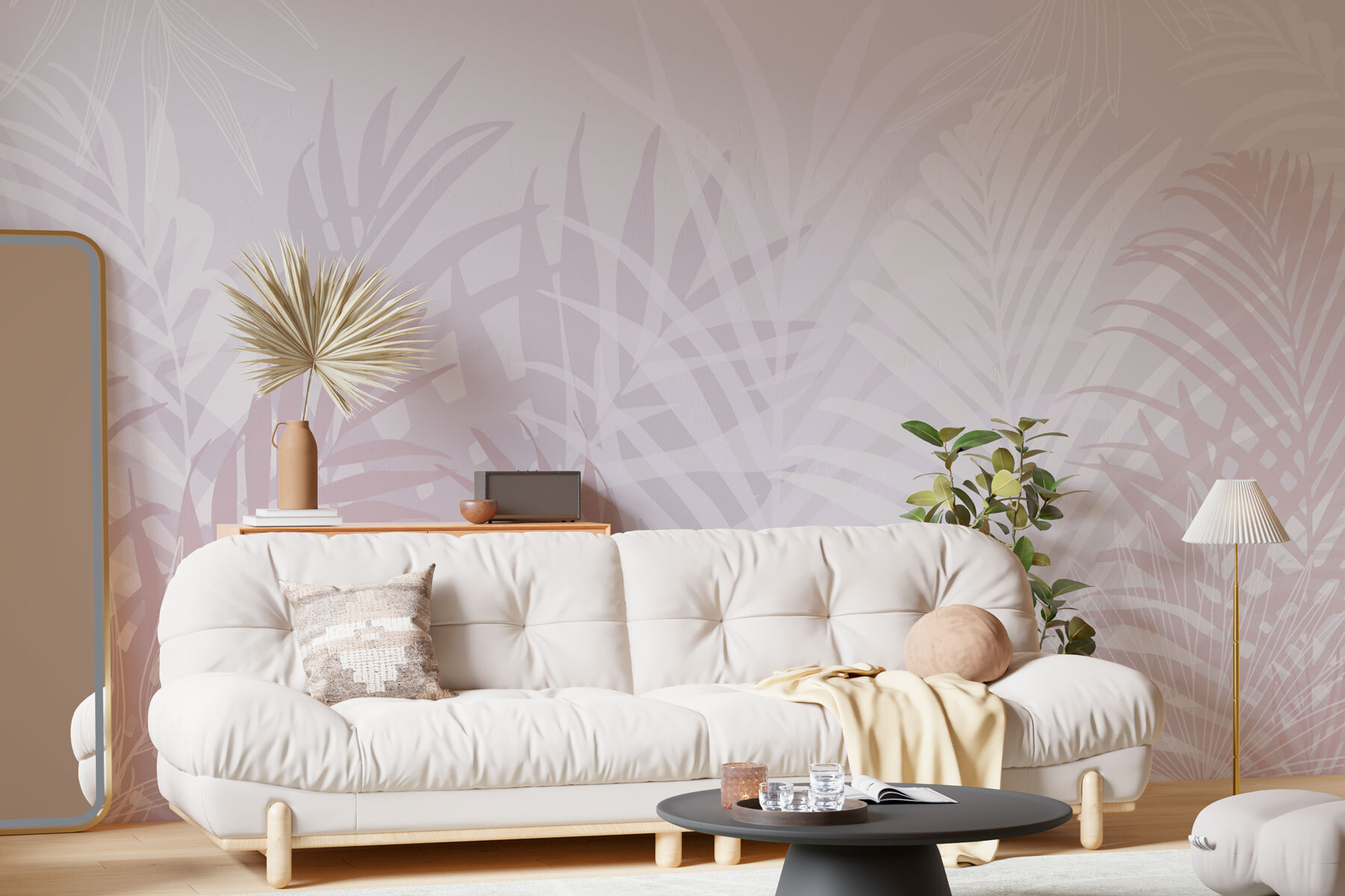 White and pink leaves