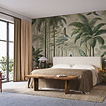 Fototapeten Fototapete mit Vögeln, die über einen Wald fliegen