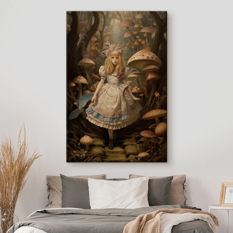 Mädchen in einem Kleid im Wald