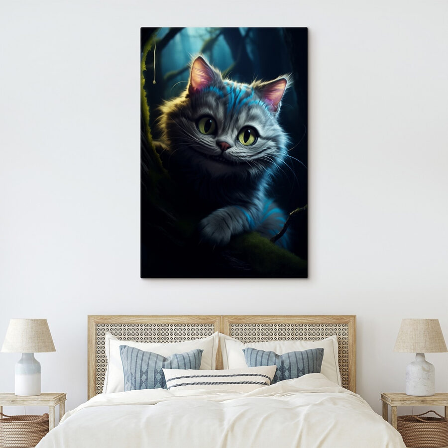 Katze auf einem Ast liegend