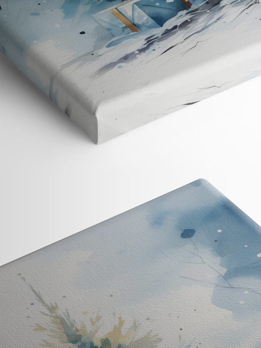 Aquarell eines Weihnachtsbaums mit Geschenken