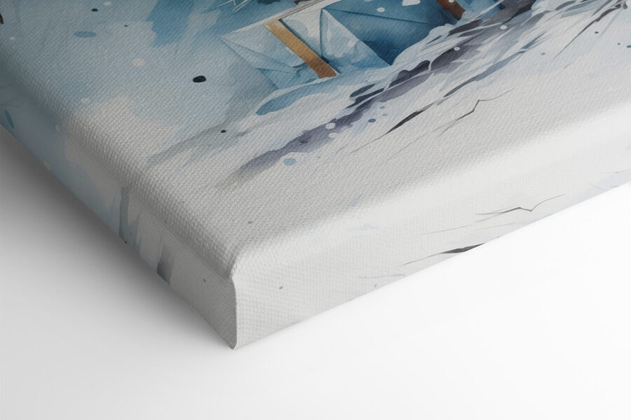 Aquarell eines Weihnachtsbaums mit Geschenken