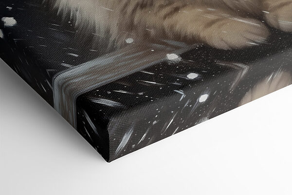 Katze im Schnee sitzend Katze im Schnee sitzend