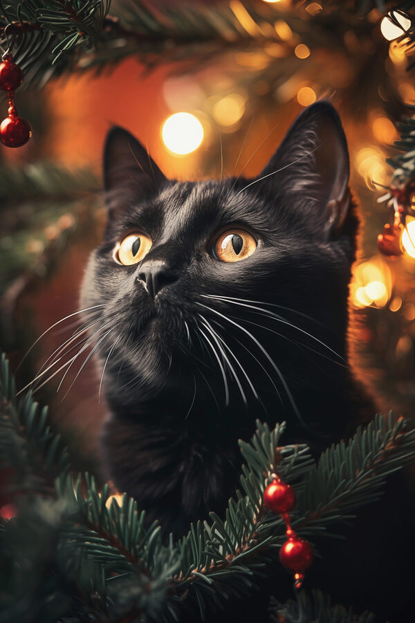 Schwarze Katze mit gelben Augen Schwarze Katze mit gelben Augen