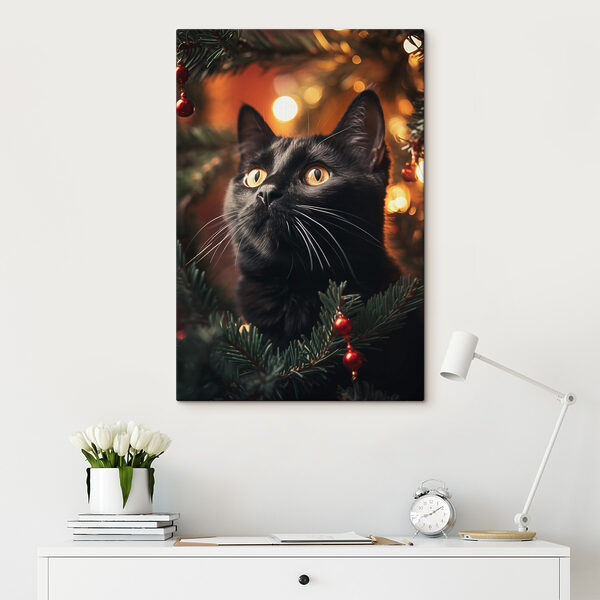 Schwarze Katze mit gelben Augen Schwarze Katze mit gelben Augen