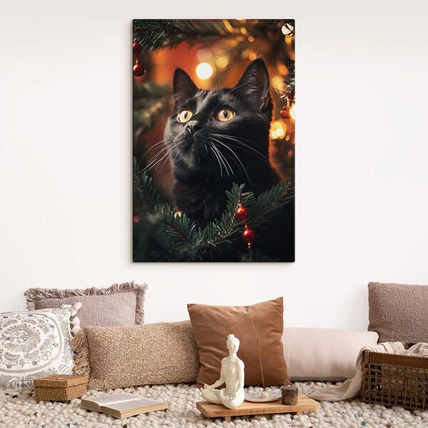 Schwarze Katze mit gelben Augen Schwarze Katze mit gelben Augen