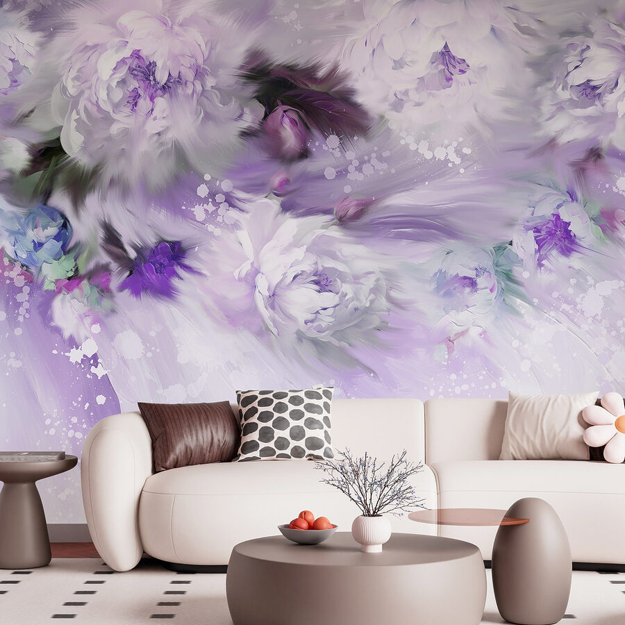 Bemalung von Blumen und Federn Bemalung von Blumen und Federn