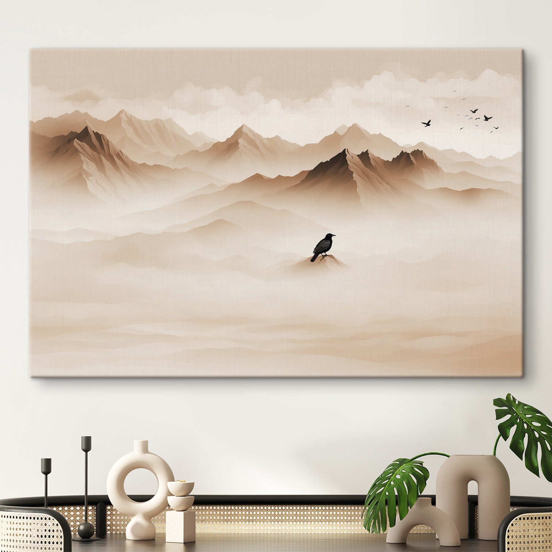 Bird on a mountain top