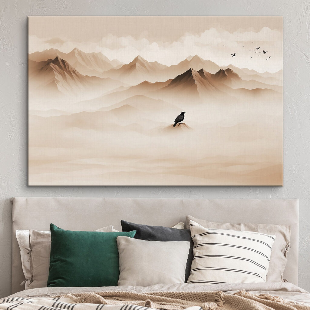 Bird on a mountain top