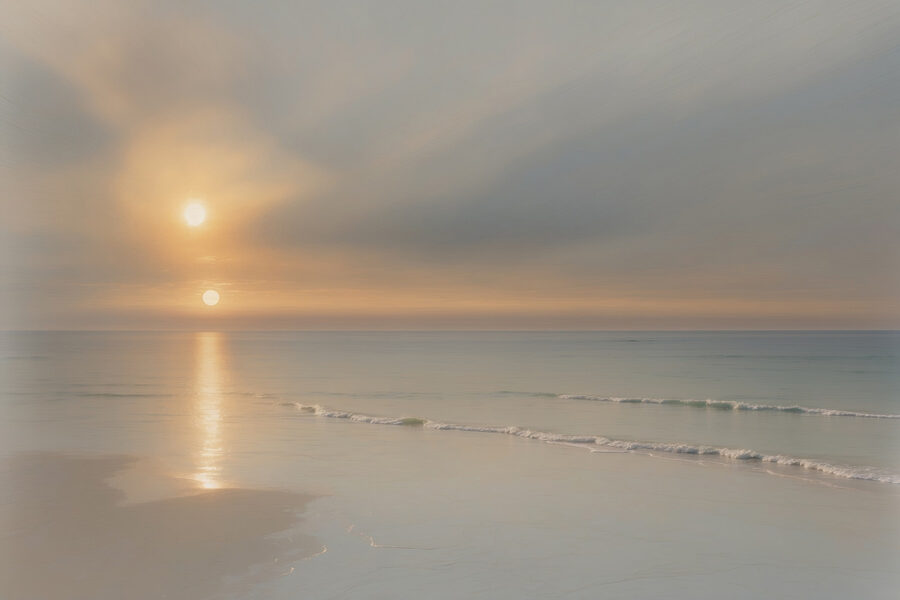 Sonnenuntergang über einem Strand