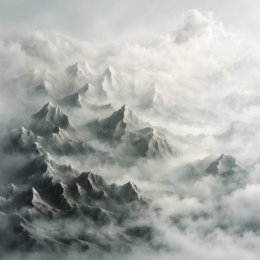 Wandbilder Bergkette mit Wolken – Bild 14