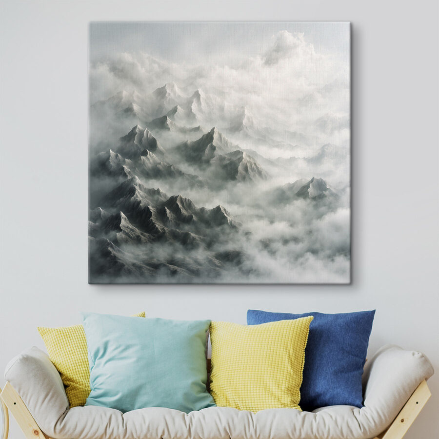 Wandbilder Bergkette mit Wolken – Bild 2