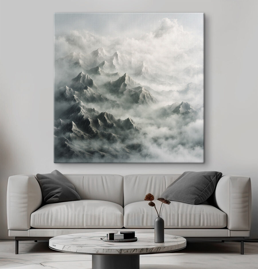 Wandbilder Bergkette mit Wolken – Bild 3