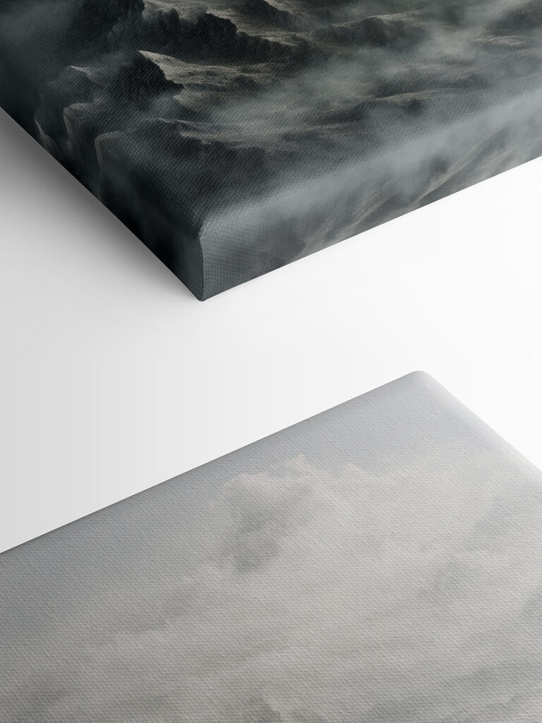 Mountain range with clouds