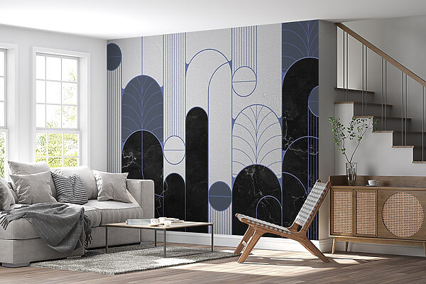 Schwarz-weiß gemusterte Wand Schwarz-weiß gemusterte Wand