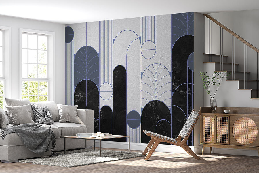 Schwarz-weiß gemusterte Wand