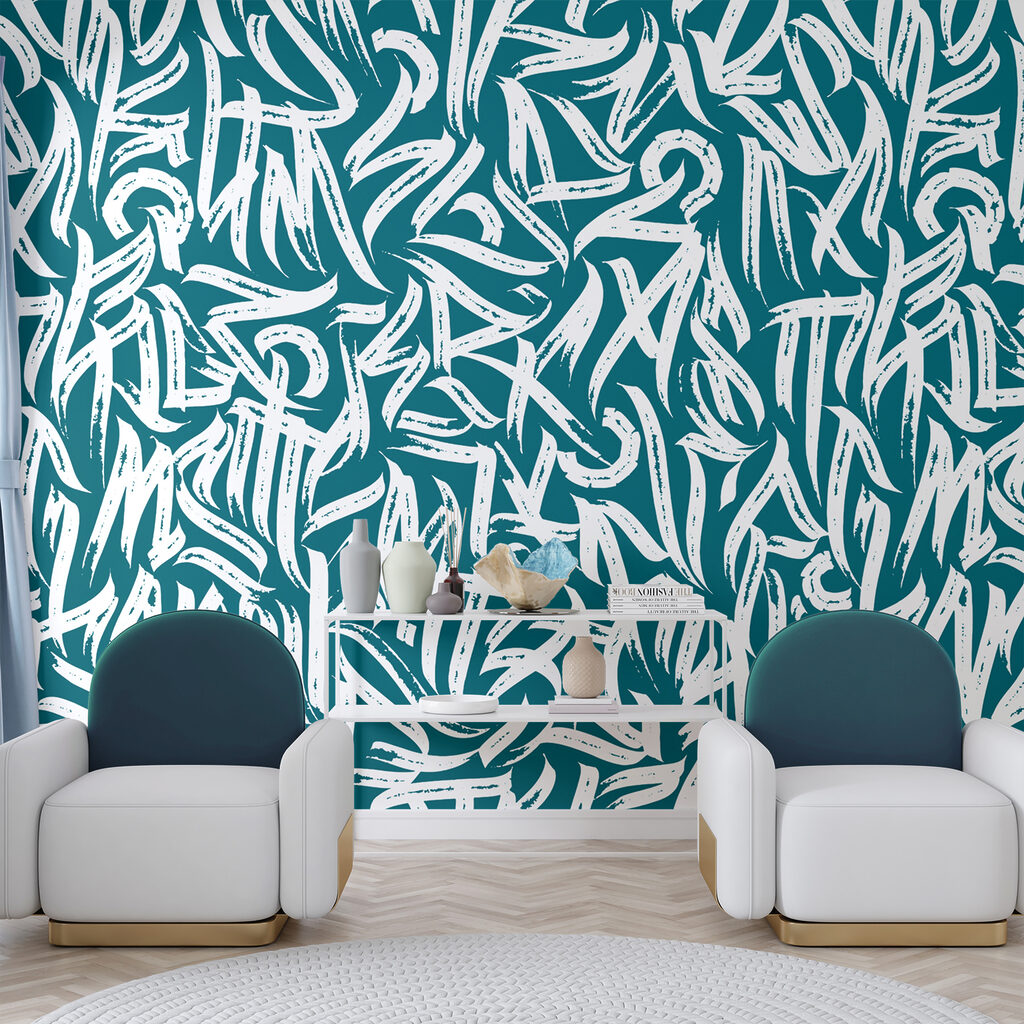 Pattern of white lines on a blue background Pattern of white lines on a blue background