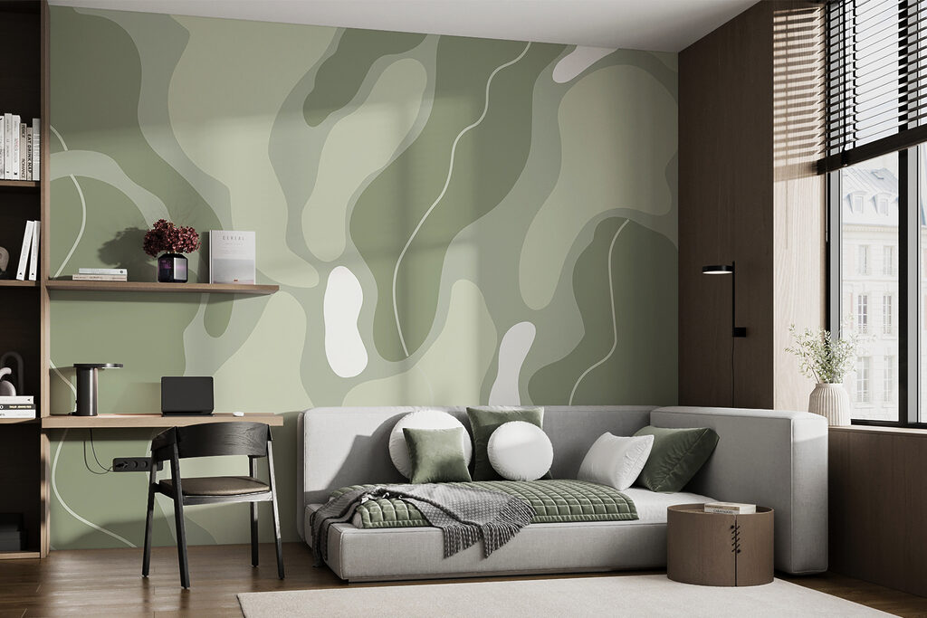 Abstract waves in calming hues
