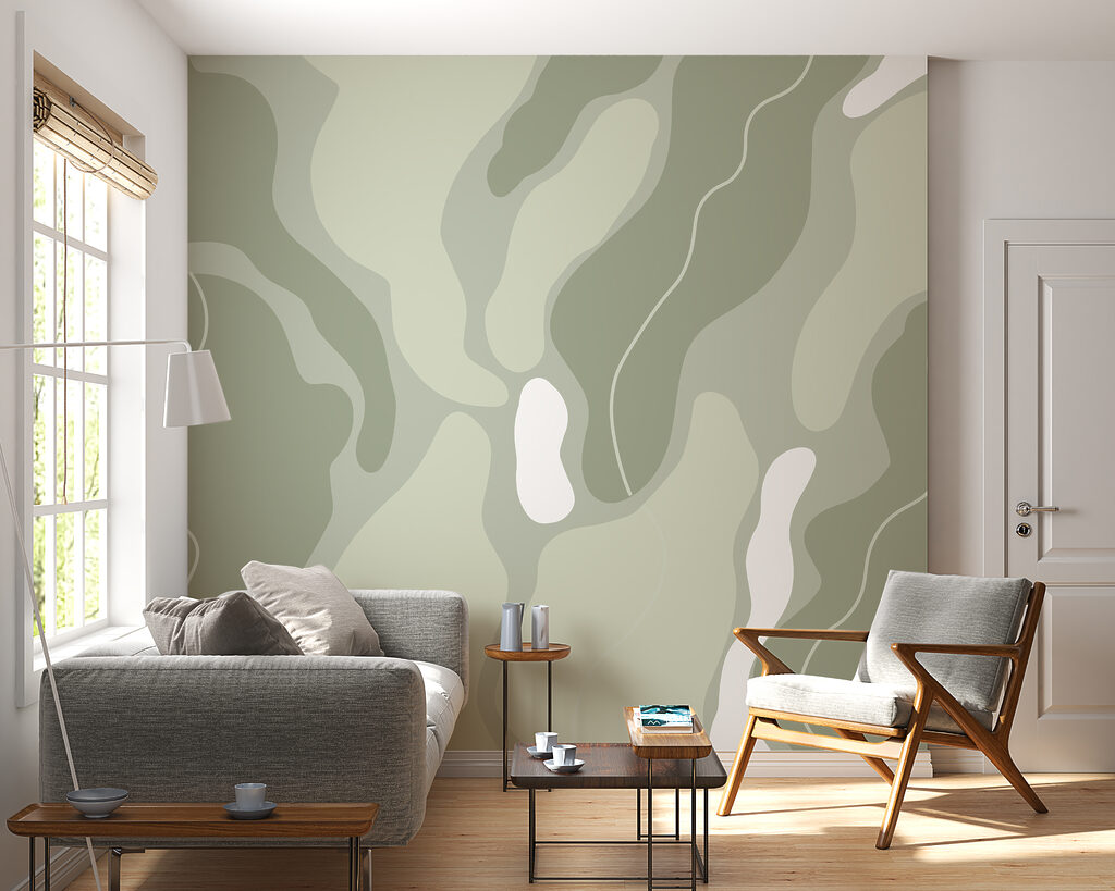 Abstract waves in calming hues