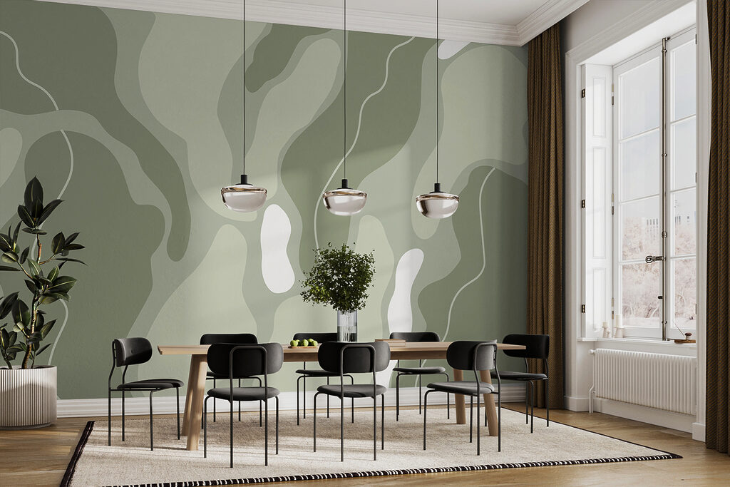 Abstract waves in calming hues