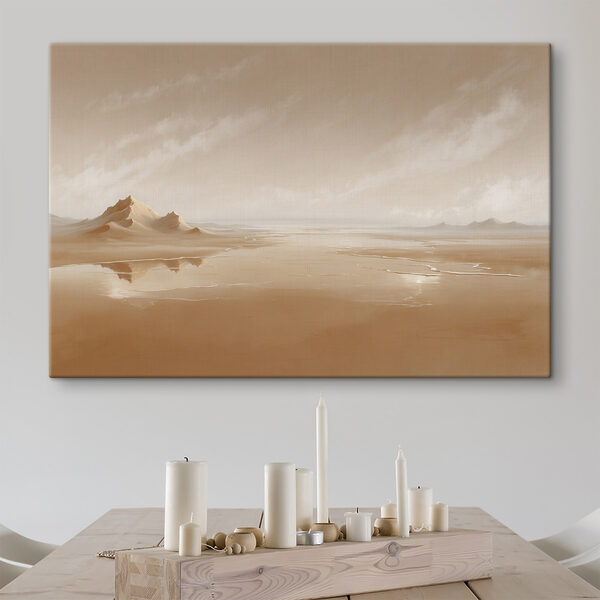 Sandy desert with mountains in the distance Sandy desert with mountains in the distance